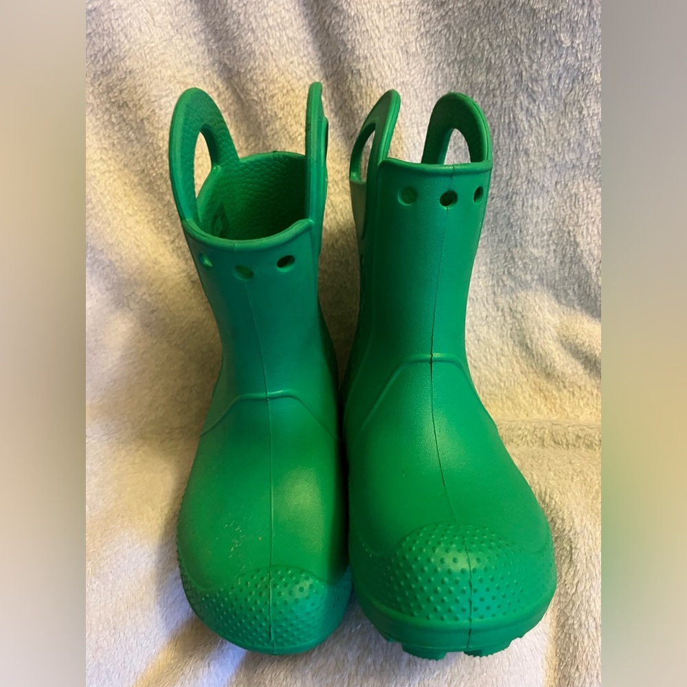 CROCS Kids Green Rain Boots